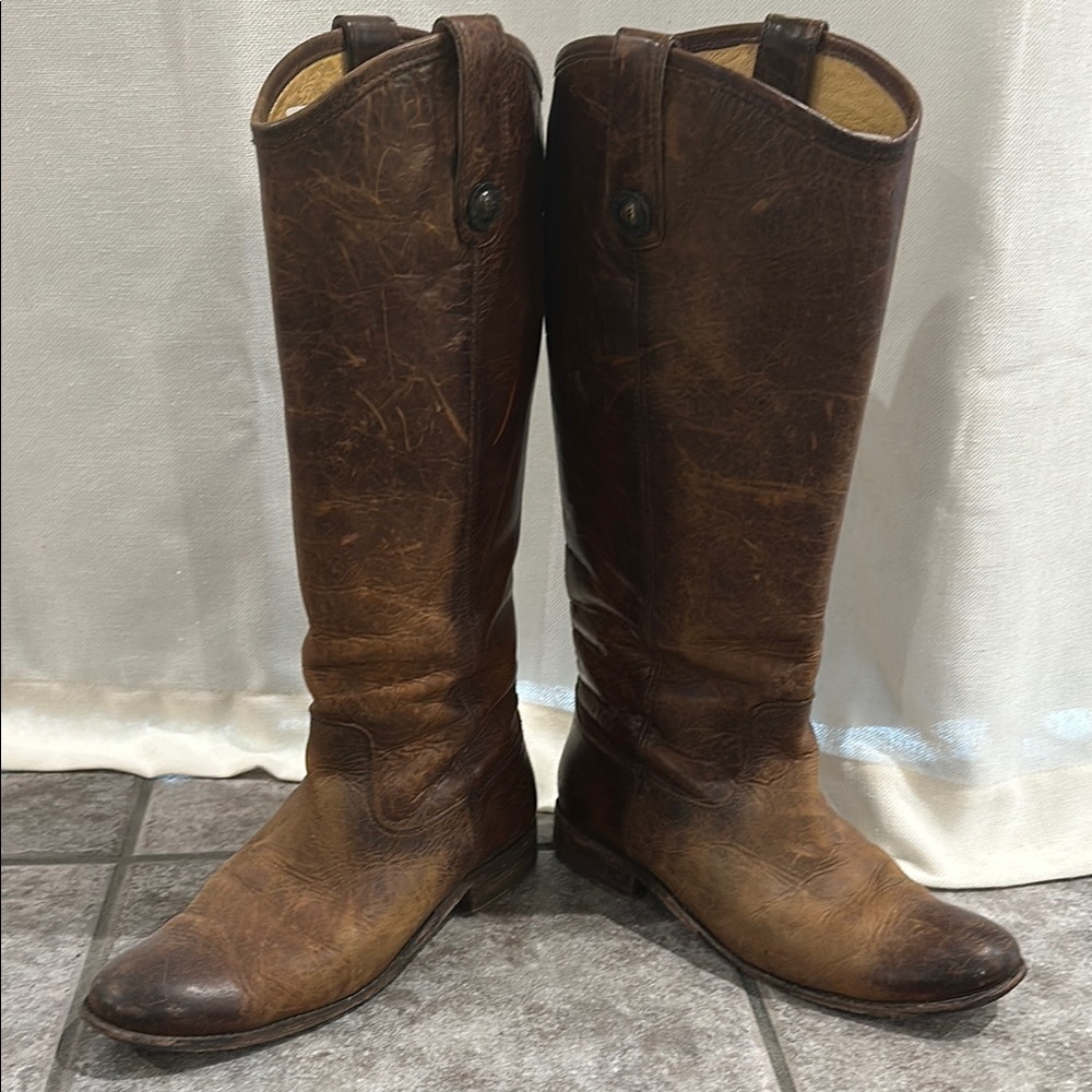 FRYE Brown Leather Riding Boots